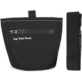 Сумка для ласощів для собак DONGKER з магнітним закриттям, поясна сумка для ласощів для тренувань та виховання цуценят, швидке винагородження, чорна