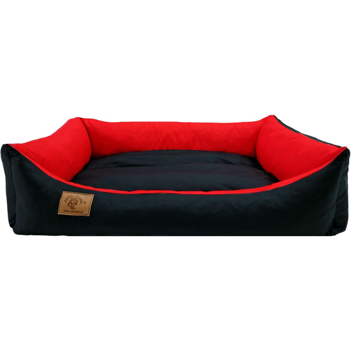 Крісло-лежанка для собак та котів Odol-Plu, 90x60 см, вологостійке, чорно-червоне