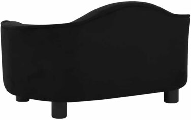 Софа для собак та котів, чорна, 67x47x36 см, плюшева, від vidaXL