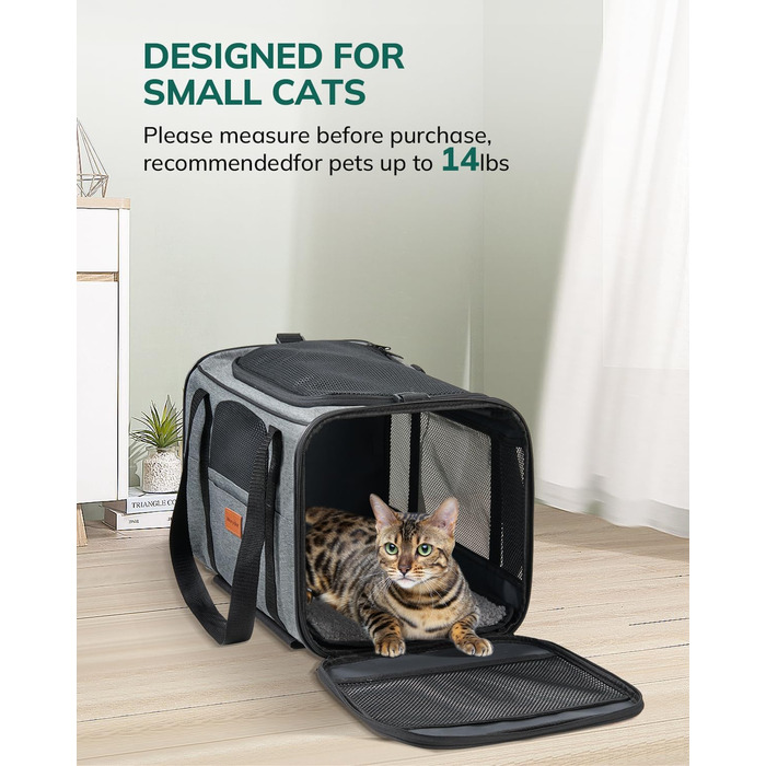 Трансформер для котів та собак Morpilot з колесами, сірий. Сумка-переноска для тварин, схвалена авіакомпаніями, для маленьких собак, великих котів, цуценят. Розміри: 43 x 28 x 28 см