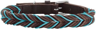 Нашийник HUNTER Solid Education Cord, 50 см, темно-коричневий/бірюзовий, нейлоновий