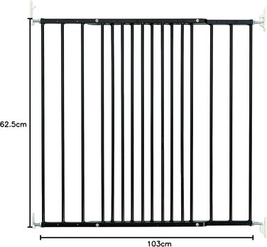 BabyDan Tor для захисту від дітей та домашніх тварин, розсувне, чорний, ширина 62,5-106,8 см