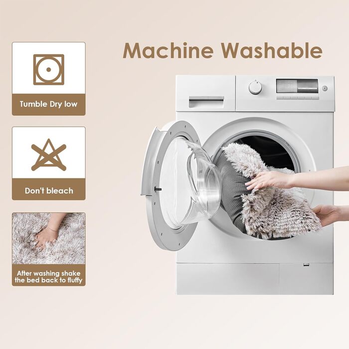 М'яке ліжко для собак EHEYCIGA, велике, XXL, 120x90 см, з довгим плюшем, неслизьке, коричневе, миється