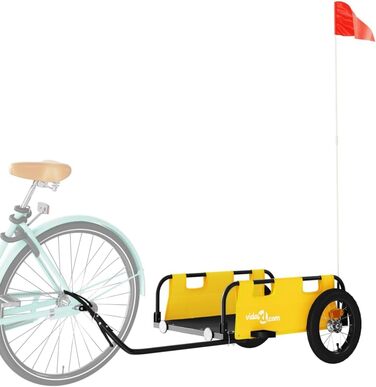 Причіп для собак, причіп-транспортер для домашніх тварин, велосипедний причіп, жовтий, Oxford, для покупок, відпочинку, велопоїздок