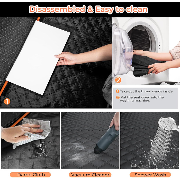 Захист для заднього сидіння автомобіля для собак: міцна підкладка, водонепроникний, з сіткою, до 204 кг, для SUV