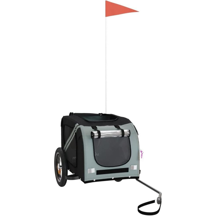 Ферштеніт Причіп для велосипеда, переноска для собак, 30 кг, сірий (124 x 53 x 53 см)