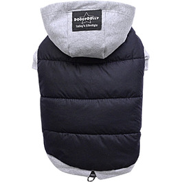 Зимовий теплий одяг для собак Doggy Dolly W109 - куртка з капюшоном, чорно-сіра, розмір XXL