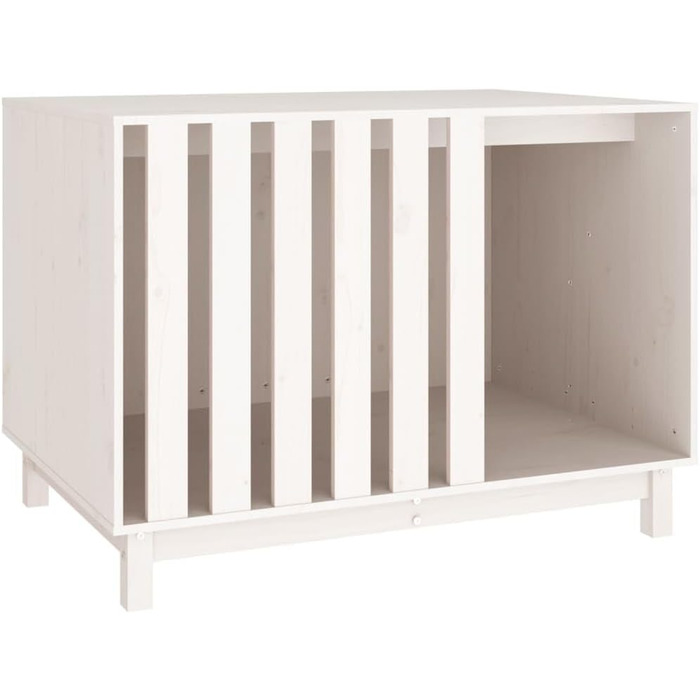 Будка для собак vidaXL, біла, 100x70x72 см, масив сосни, будиночок і ліжко для собак