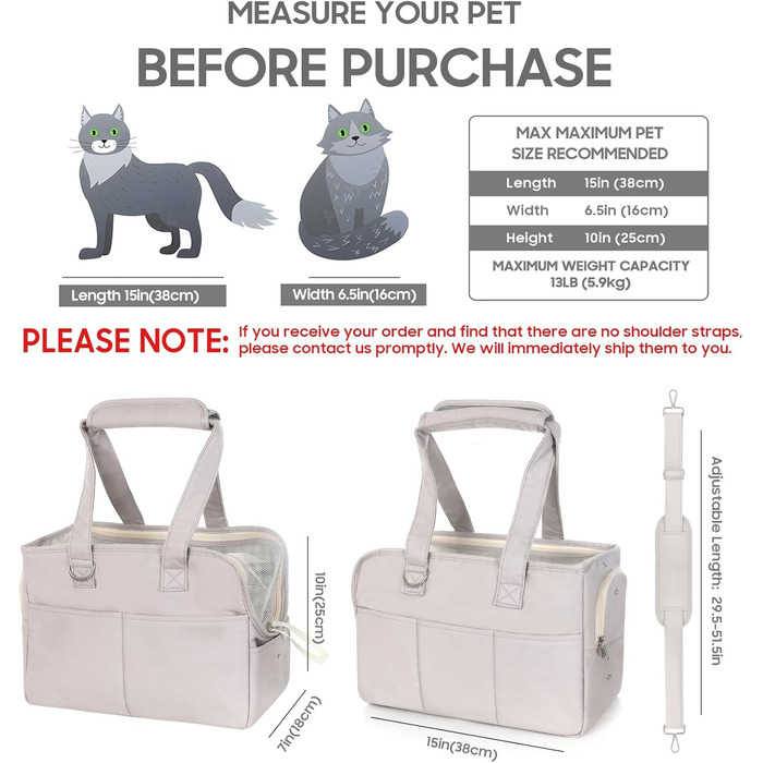Транспортувальна сумка для собак і котів, м'яка, складна, для маленьких і середніх котів, цуценят до 6,8 кг, сіра