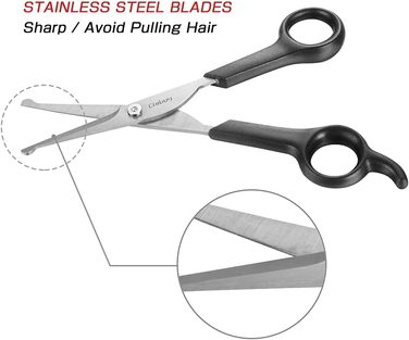 Професійна ножиці для собак з круглим кінчиком, для грумінгу, з нержавіючої сталі, 17 x 6,6 x 1,1 см