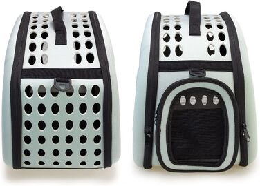 Сумка-переноска для тварин Arquivet сірого кольору, 42x27x32 см, для собак, котів, цуценят, дорослих тварин, рюкзак з вентиляцією