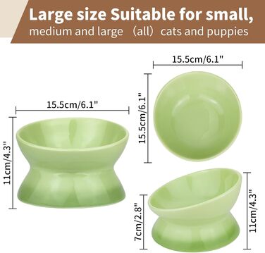 Підвищена годівниця для котів та собак Busnos, керамічна, жовта, 15.5x15.5x11 см