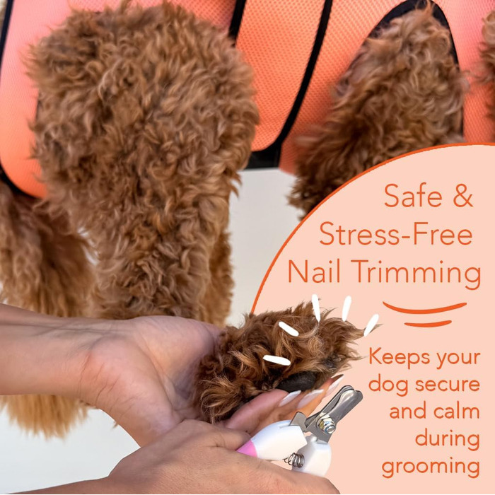 Гамак для догляду за домашніми тваринами HamInWay - для великих собак, гамак-сумка для грумінгу, фіксатор для догляду за кігтями, вухами/очима (рожевий)