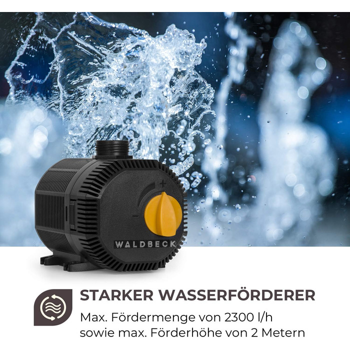 Комплект фільтрації для ставка Waldbeck Aquaklar: напірний фільтр, 11 Вт UV-C, насос 35 Вт, для ставків до 6000 л, шланг 5 м, продуктивність 9000 л/год