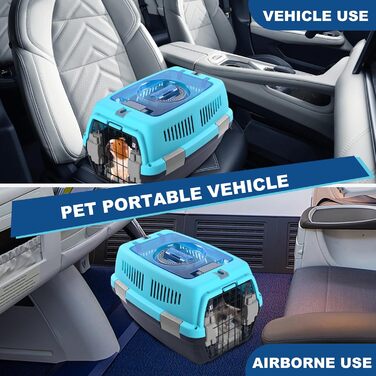 PETCUTE Транспортна переноска для собак та котів, 6 кг, блакитно-чорна