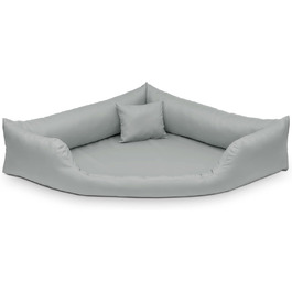 Килимок для собак Juelle Gabi з екошкіри, кутовий, M-XXL (100x100 см), світло-сірий