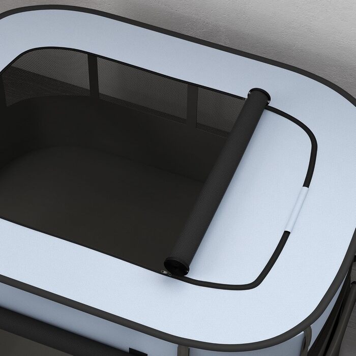 Клітка для собак PawHut, вольєр для тварин, переносний складаний вольєр для собак та котів з сумкою для зберігання, 114 x 89 x 59 см, сірий, XL