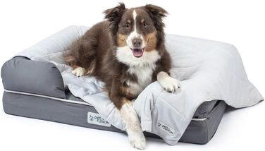 Охолоджувальна ковдра PetFusion для котів і собак, легка, машинне прання, сірий колір, розмір Large (104x135 см)