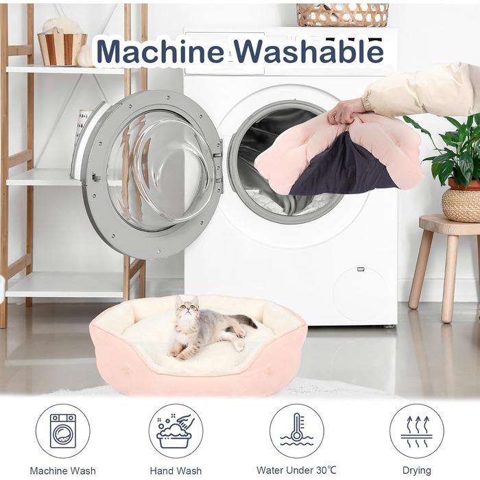 Кругле ліжко для котів та цуценят, 50.8 см. Зручне, з неслизьким дном та знімним подушкою. Підходить для домашніх тварин.