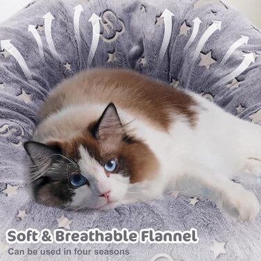 Туннель для котів з ліжком, великий, м'який, круглий, для дому