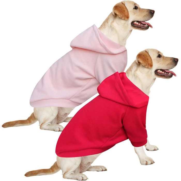 Світшот для собак великих порід, теплий та легкий, м'яка текстура, легко одягати, кольори сірий + блакитний (5XL, 2шт рожевий+червоний)