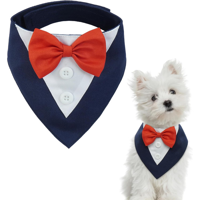 Нашийник для собак Kuoser, святковий аксесуар для собак, бандана для собак, для великих собак, L, блакитний