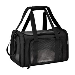 Складана переноска для собак Klein з м'якими боковинами для подорожей | Захисна переноска для собак, переноска для тварин з багатофункціональним ліжком, чорна