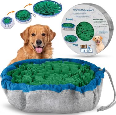 PET ARENA килимок для нюхання собак - інтелектуальна іграшка для собак, зелений, регульований розмір, миється