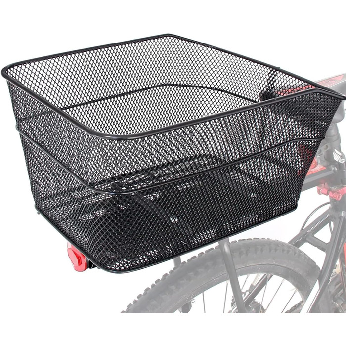Металевий велосипедний кошик заднього кріплення BINOTHINK – великий, стабільний, з аксесуарами для встановлення. Підходить для собак, покупок, пікніків та шкільних рюкзаків.