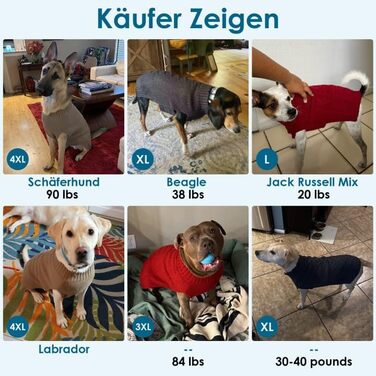 Пуловер для собак, теплий пуловер для великих собак, в'язаний пуловер для собак, флісовий пуловер для собак, для Лабрадора, хакі, 3XL XXXL