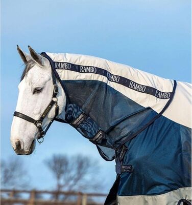 Літня водонепроникна попона Horseware Rambo для коня, 0г, 155 см, синя/сіра