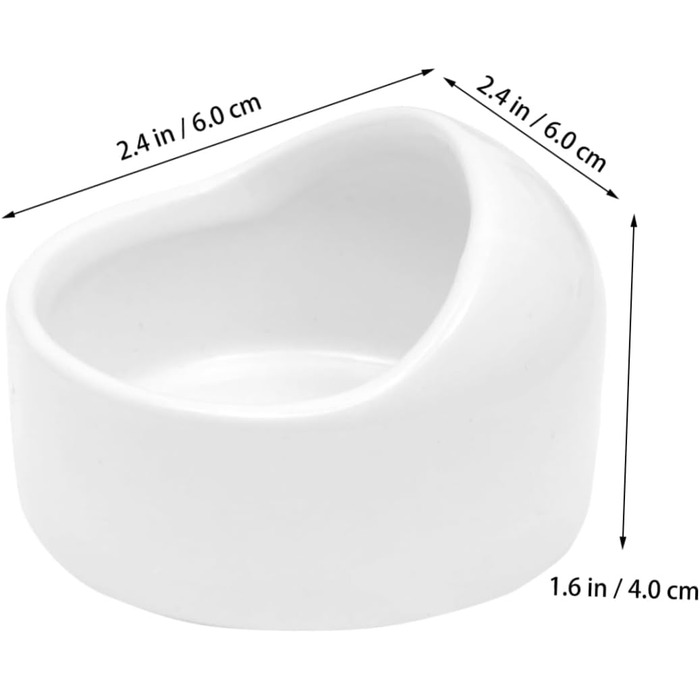 Набір мисок для гризунів Ipetboom (2 шт.) - білі миски для води та їжі для хом'яків, кроликів, морських свинок, мишей (середній)