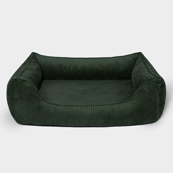 Ортопедичне ліжко для собак Антон | Ліжко-кошик для середніх та великих собак (85x65 см, оливковий)