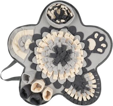 Килимок для собак з пошуком їжі, інтерактивна іграшка-килимок, 60x60 см, сірий