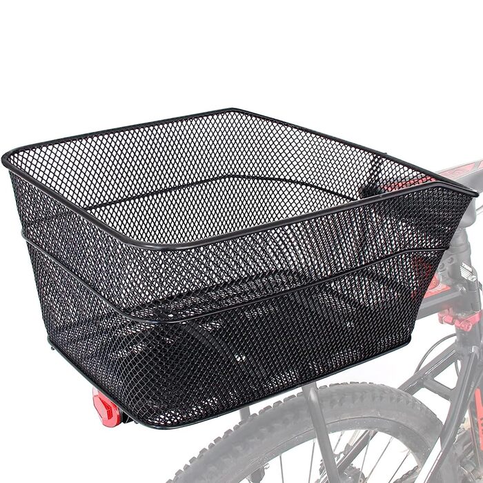 Металевий велосипедний кошик заднього кріплення BINOTHINK – великий, стабільний, з аксесуарами для встановлення. Підходить для собак, покупок, пікніків та шкільних рюкзаків.