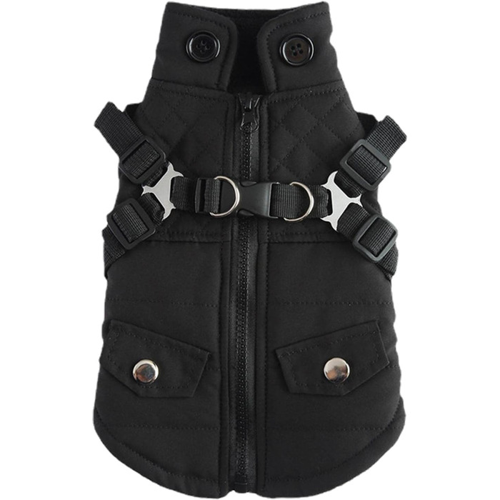 Зимова куртка для собак від Huiba: тепла, водонепроникна та вітронепроникна, для маленьких, середніх та великих собак (чорний, M)