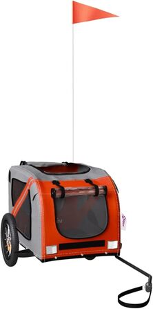 Причіп для тварин на велосипед, Oxford, оксфордська тканина та метал, тип 1, помаранчевий (124 x 53 x 53 см)