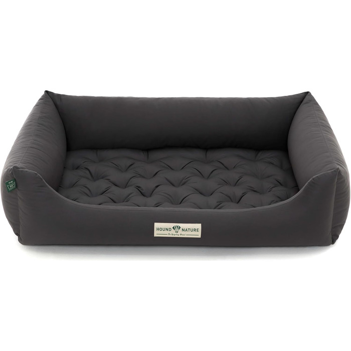 Ортопедичне собаче ліжко HOUND & NATURE Zermatt, корзина для великих собак з високим бортиком, м'яке собаче ліжко з подушкою, яку можна прати (L - 105x75 см, сірий)