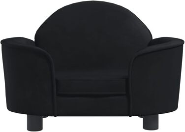 Крісло-ліжко для собак та котів, чорне, 66x40x45 см, м'яке, з велюру для дому