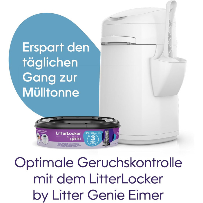 ЛиттерЛокер від Litter Genie, оригінальний контейнер для котячого туалету, 50% більша ємність, економить час на винесення сміття