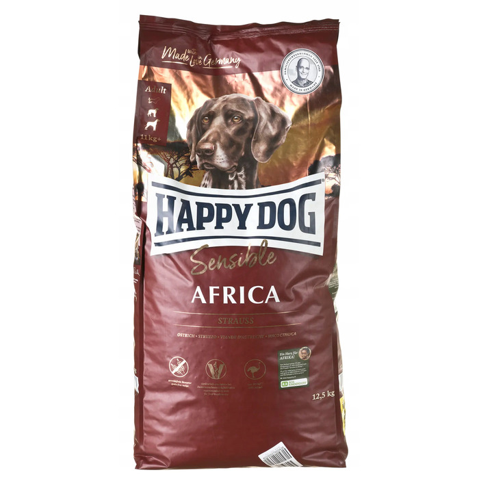 Корм для собак Happy Dog Sensible Africa зі страусом, 100% беззерновий, 12,5 кг