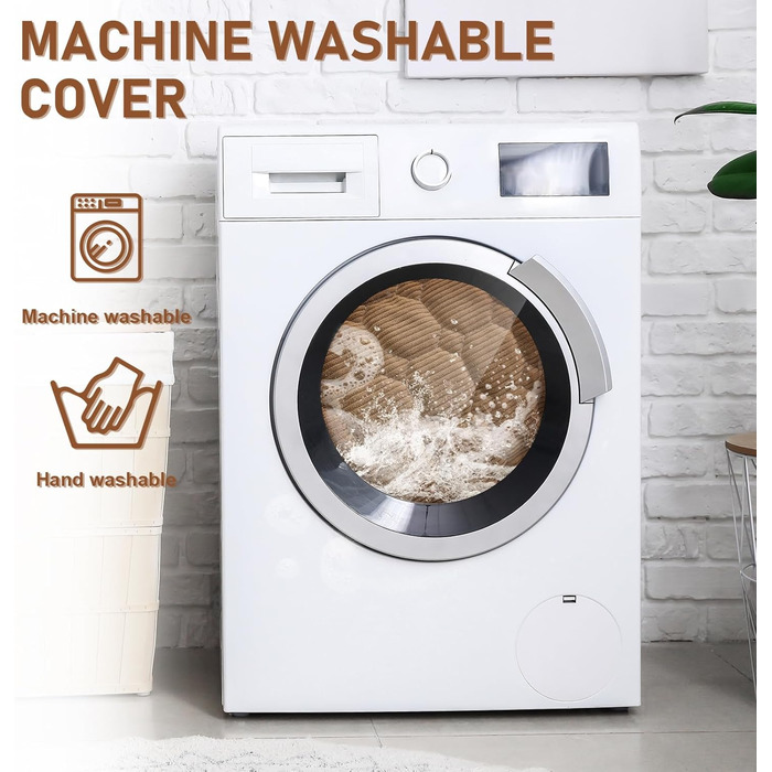 OKYUK Преміум лежанка для собак - захист дивану для тварин, ручної роботи та пральна подушка для собак, м'яка лежанка для собак для всіх розмірів (Корд Кава, 75 x 75 см) 75 x 75 x 10 см Корд Кава