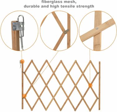 Захисне ґратка для собак, дерев'яне розтяжне ґратка, 75 x 105 см