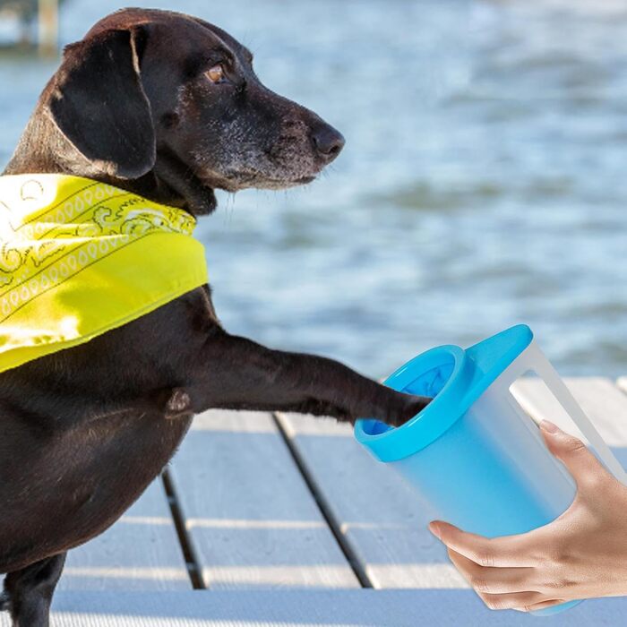 Миска для миття лап собак, силіконовий очищувач лап для домашніх тварин, інструмент для догляду за лапами собак та котів, компактний очищувач лап для подорожей, велика миска для лап