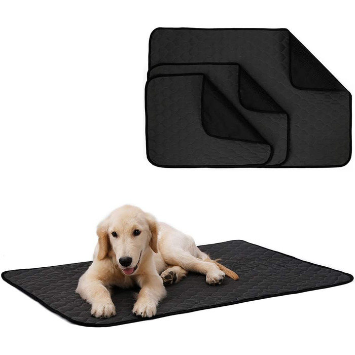 Водонепроникний килимок для собак, миючий, неслизький, швидковисихаючий, для дивана, авто, клітки, трави, ліжка (великий: 100 x 67 см, сірий)