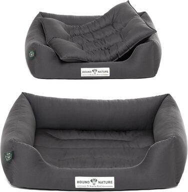 М'яке собаче ліжко HOUND & NATURE Bern Eco, розмір S (75x60 см), сіре - зручне та миється