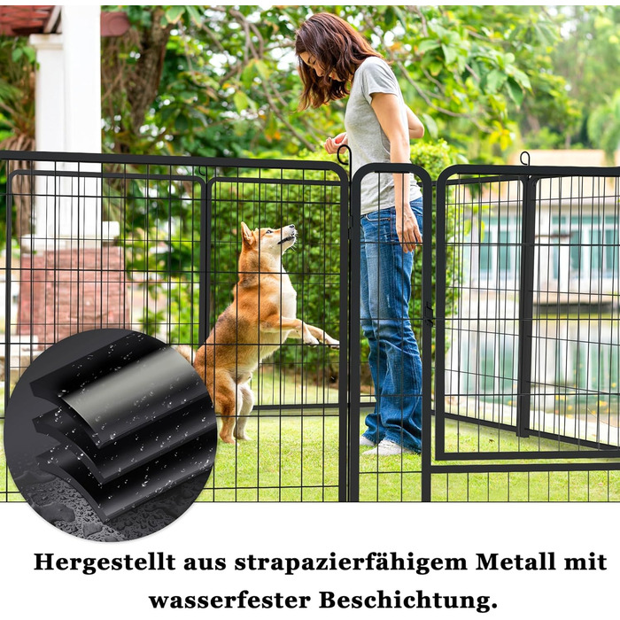 Вольєр для цуценят LZQ: розбірний вольєр для собак, 8 панелей 80x65 см, для дому та саду