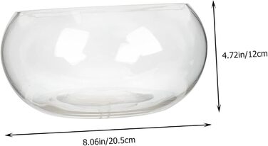 Скляний акваріум із LED-підсвіткою, декоративна чаша для риб, велика прозора ваза для акваріума, декор для кімнати, звичайне скло