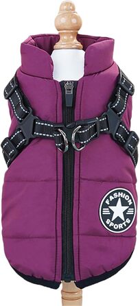 Зимовий одяг для собак, тепла куртка 3-в-1, водонепроникна, вітронепроникна, куртка для собак, для маленьких, середніх та великих собак, фіолетовий, розмір 5XL