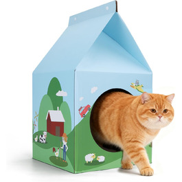 Nobleza: будиночок-кігтеточка для котів з картону та котячої м'яти. Легко збирається, ідеально для кігтів та ігор. (1 шт.)